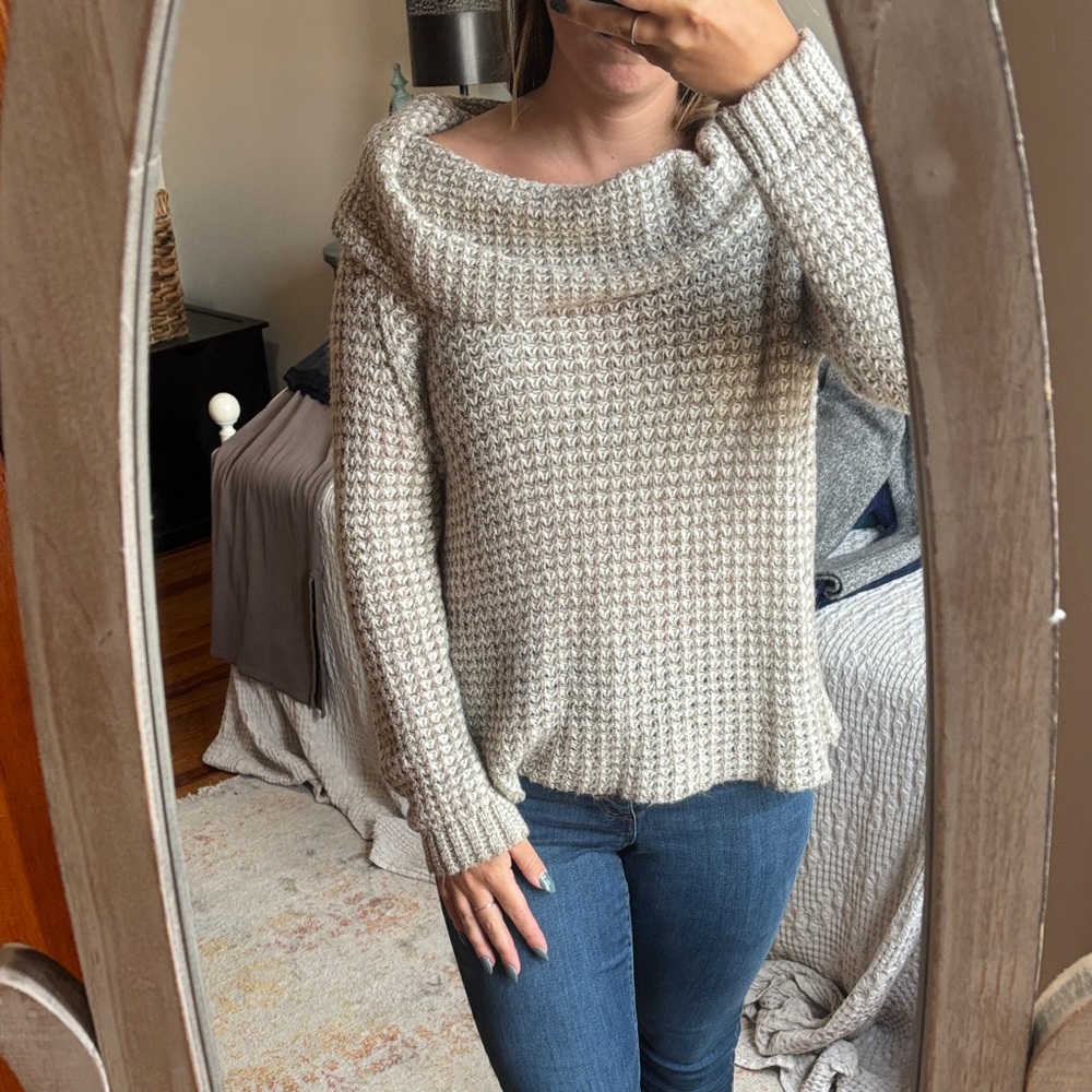 BB Dakota Cream Off-the-Shoulder Sweater - Picture 3 of 6